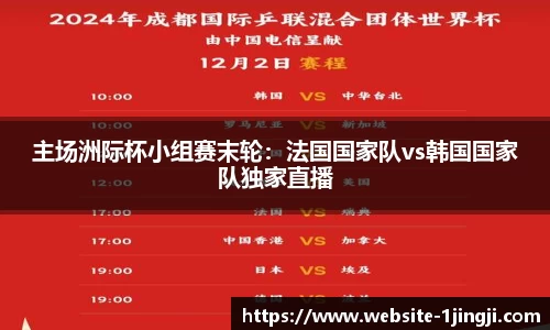 主场洲际杯小组赛末轮：法国国家队vs韩国国家队独家直播